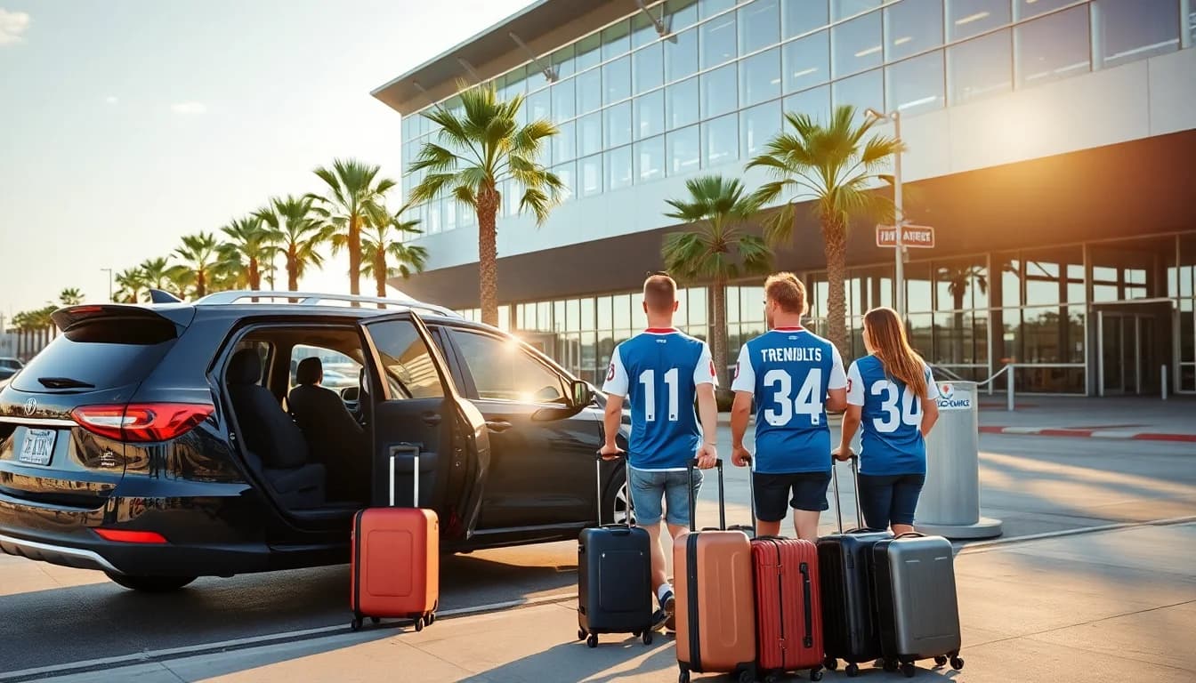 International soccer fans arriving at a major Texas airport with luggage
